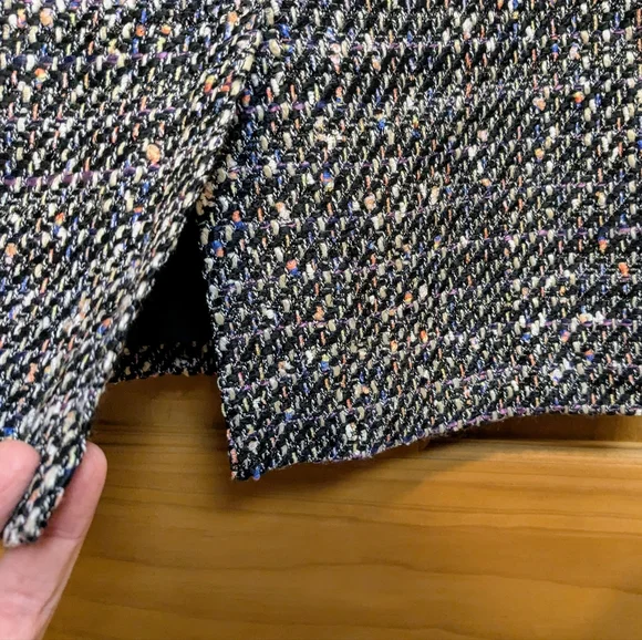 Talbots Size 6 Tweed Multi Color Confetti Straight Pencil Skirt Gun Metal Button - Picture 6 of 12